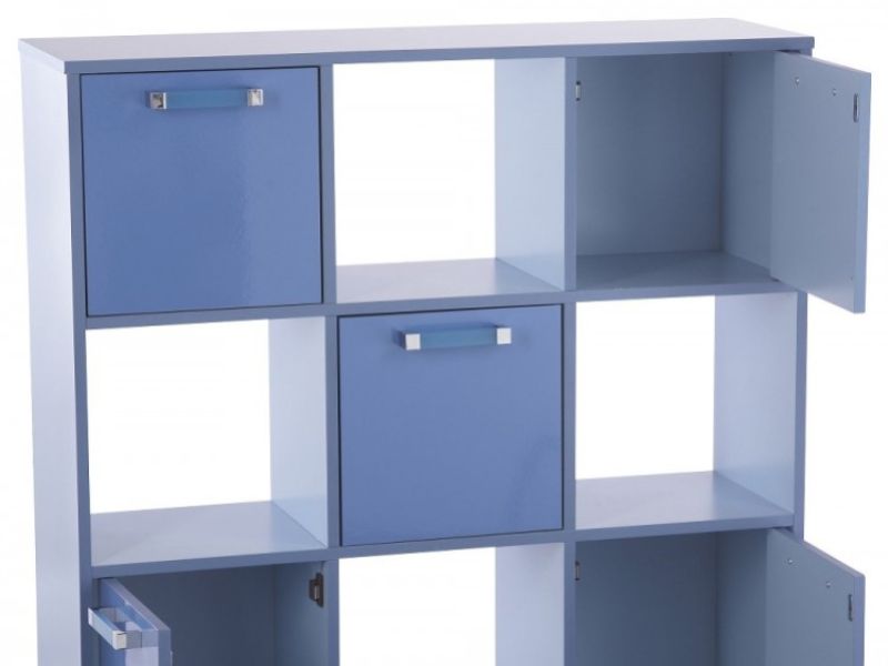 GFW Ottawa 2 Tones Gloss Blue 3x3 Cube Storage Unit