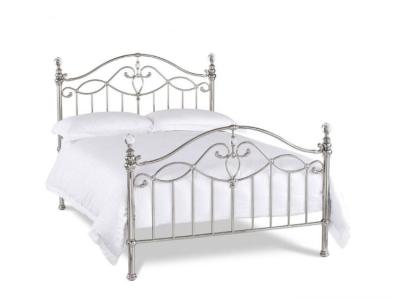 Bentley Elena 4ft6 Double Shiny Nickel Metal Bed