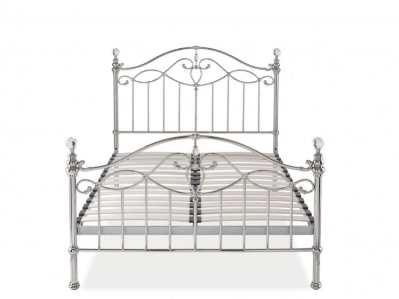 Bentley Elena 4ft6 Double Shiny Nickel Metal Bed