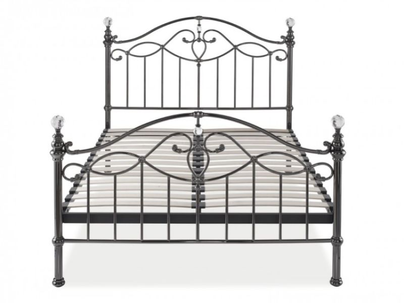 Bentley Elena 5ft Kingsize Black Nickel Metal Bed