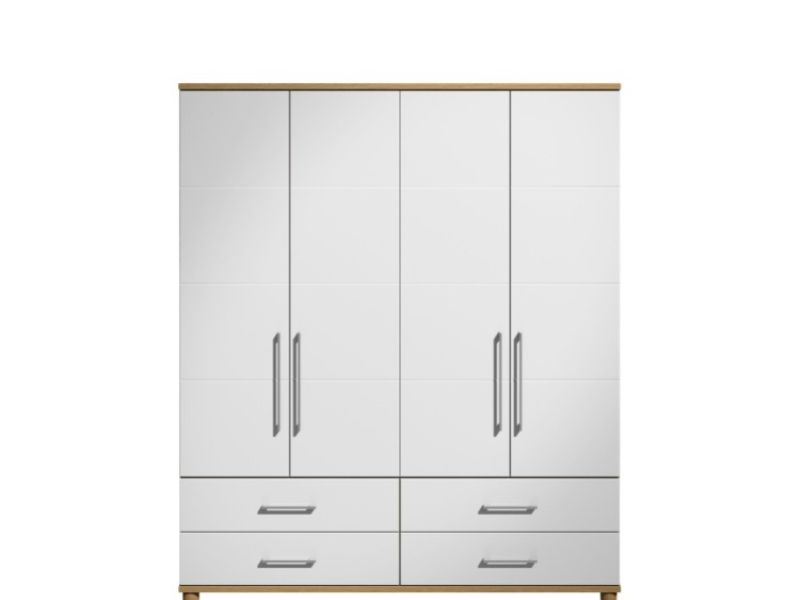 KT Halo Gloss White 4 Door Gents Wardrobe