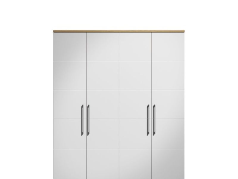 KT Halo Gloss White 4 Door Wardrobe