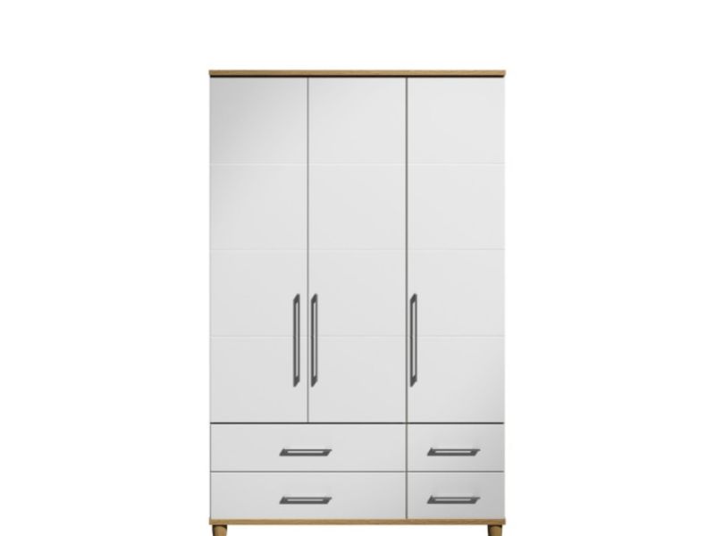 KT Halo Gloss White 3 Door Gents Wardrobe
