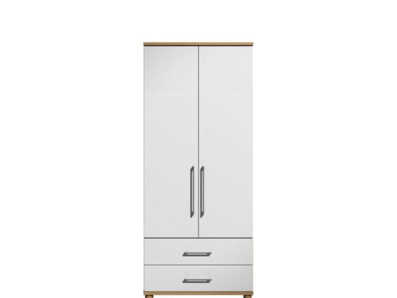 KT Halo Gloss White 2 Door Gents Wardrobe