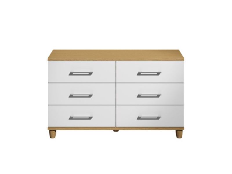 KT Halo Gloss White 6 Drawer Chest
