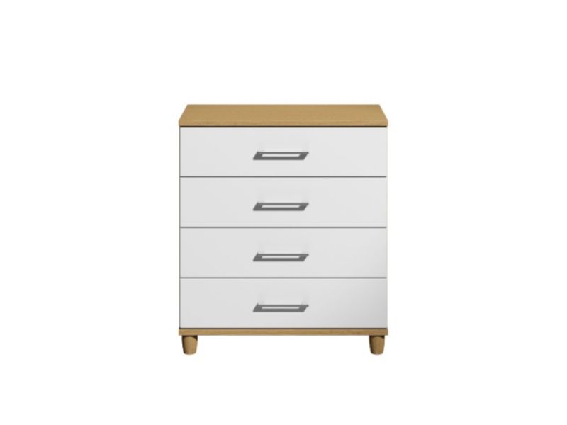 KT Halo Gloss White 4 Drawer Chest