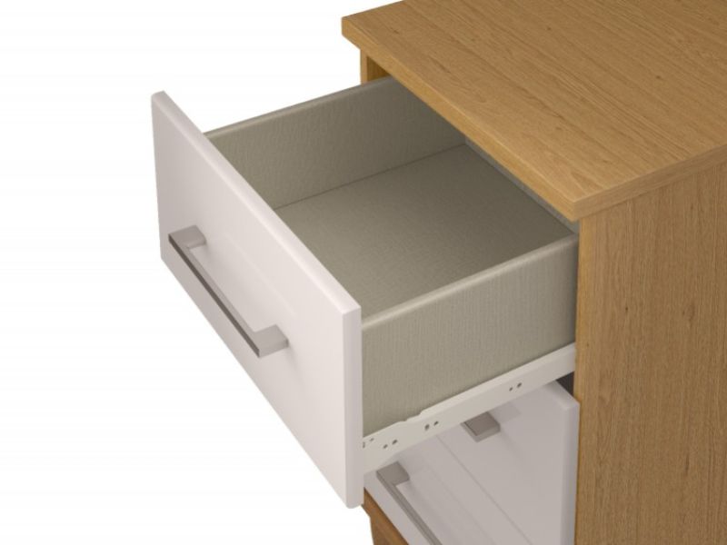 KT Halo Gloss White 3 Drawer Narrow Chest