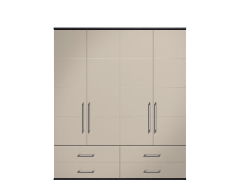 KT Halo Gloss Pale Grey 4 Door Gents Wardrobe