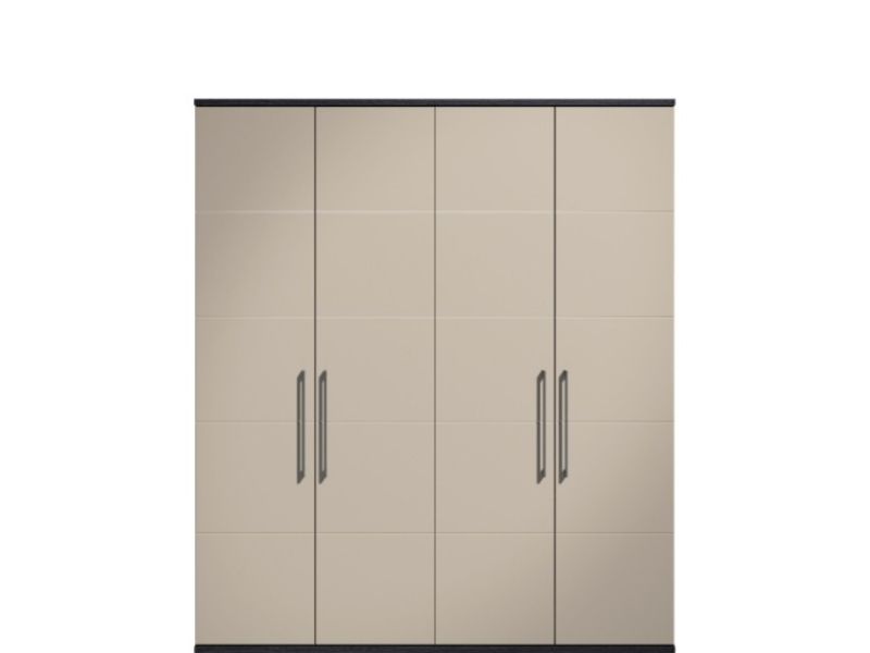 KT Halo Gloss Pale Grey 4 Door Wardrobe