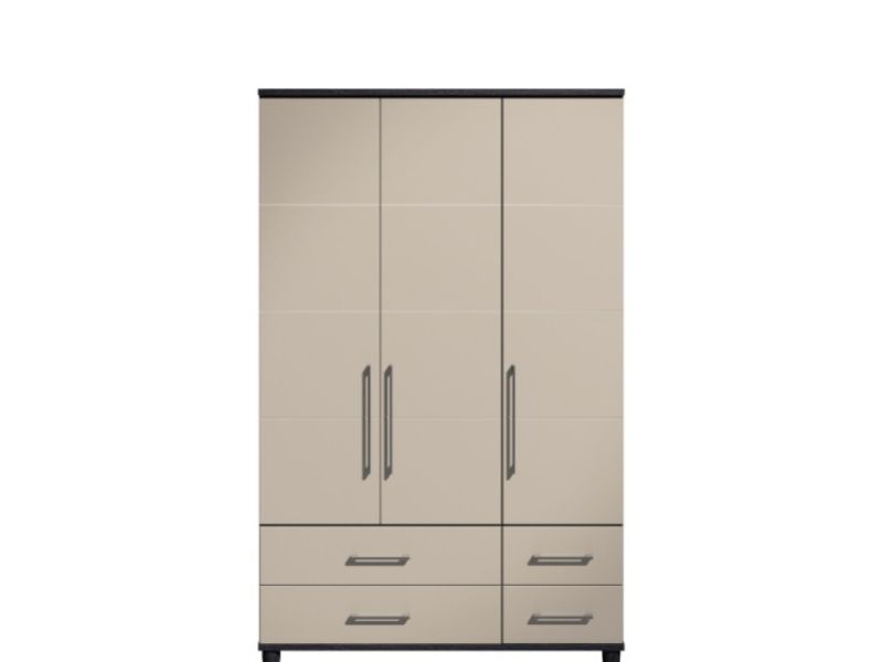 KT Halo Gloss Pale Grey 3 Door Gents Wardrobe