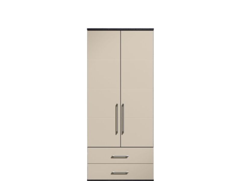 KT Halo Gloss Pale Grey 2 Door Gents Wardrobe