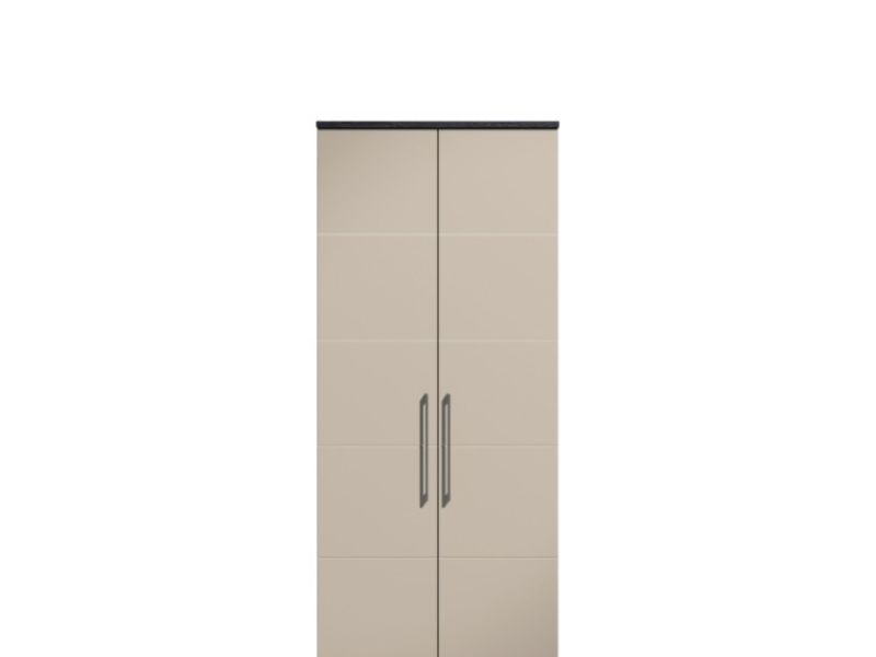 KT Halo Gloss Pale Grey 2 Door Wardrobe