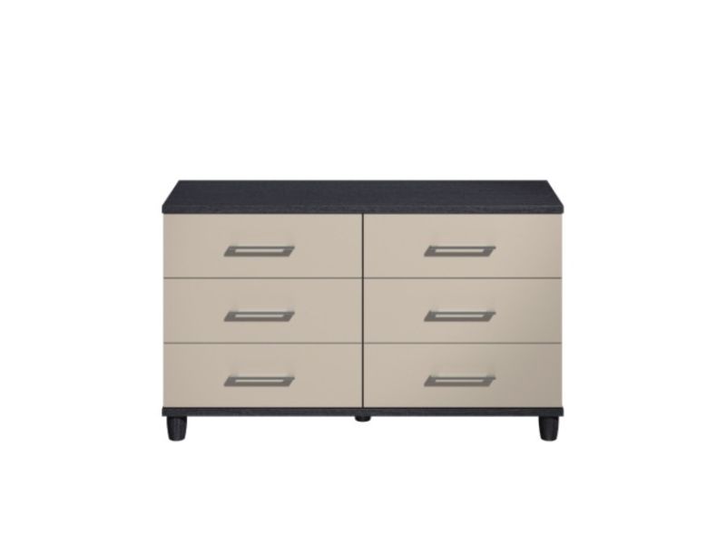 KT Halo Gloss Pale Grey 6 Drawer Chest