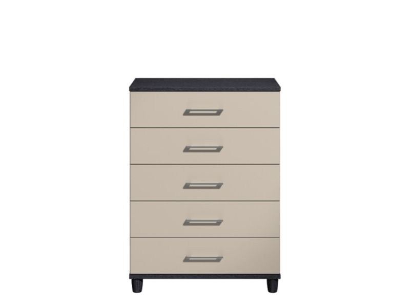 KT Halo Gloss Pale Grey 5 Drawer Large Chest
