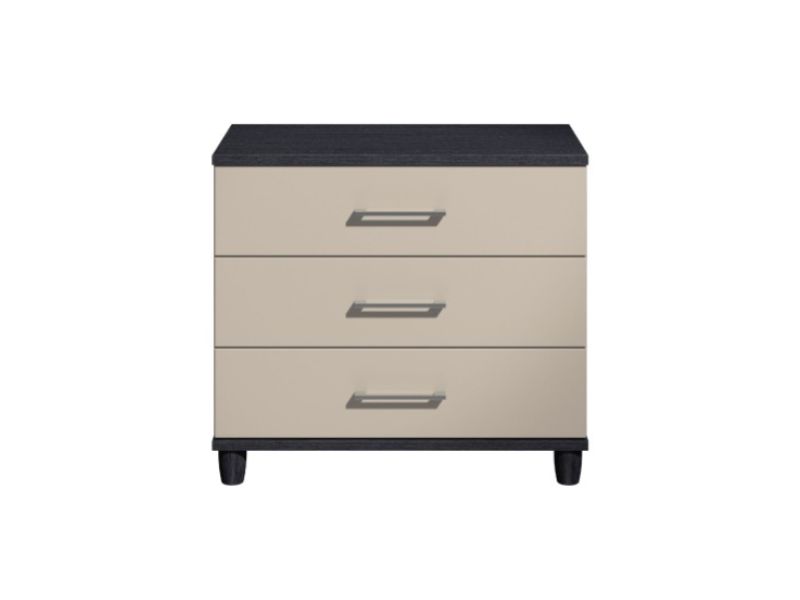 KT Halo Gloss Pale Grey 3 Drawer Large Chest