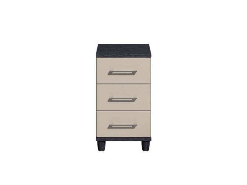 KT Halo Gloss Pale Grey 3 Drawer Narrow Chest