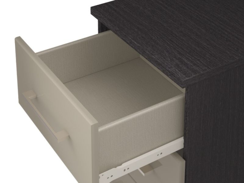 KT Halo Gloss Pale Grey 1 Drawer Bedside Pod Chest