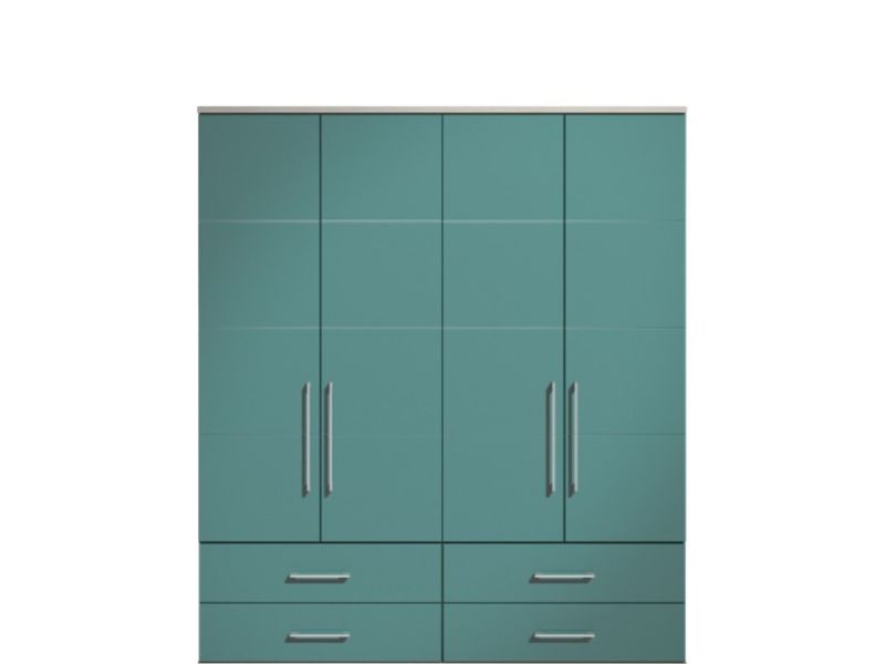 KT Halo Gloss Lagoon 4 Door Gents Wardrobe