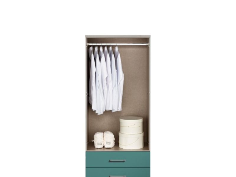 KT Halo Gloss Lagoon 2 Door Mirrored Gents Wardrobe