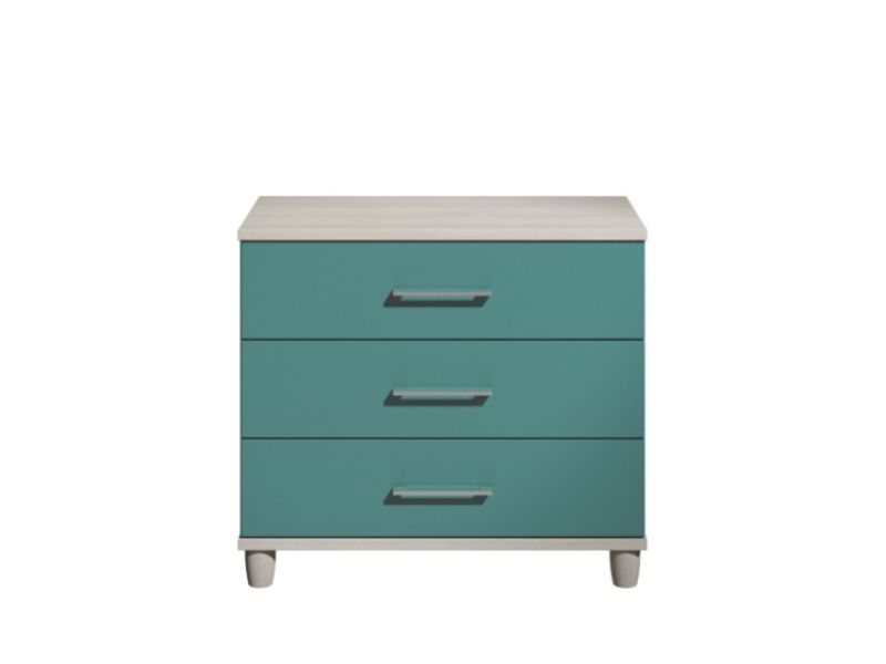 KT Halo Gloss Lagoon 3 Drawer Large Chest
