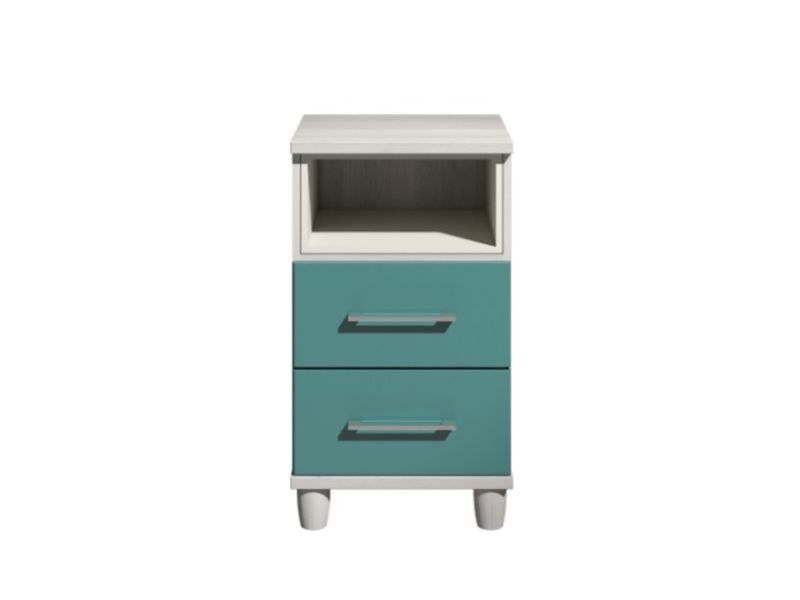 KT Halo Gloss Lagoon 2 Drawer Bedside Pod Chest