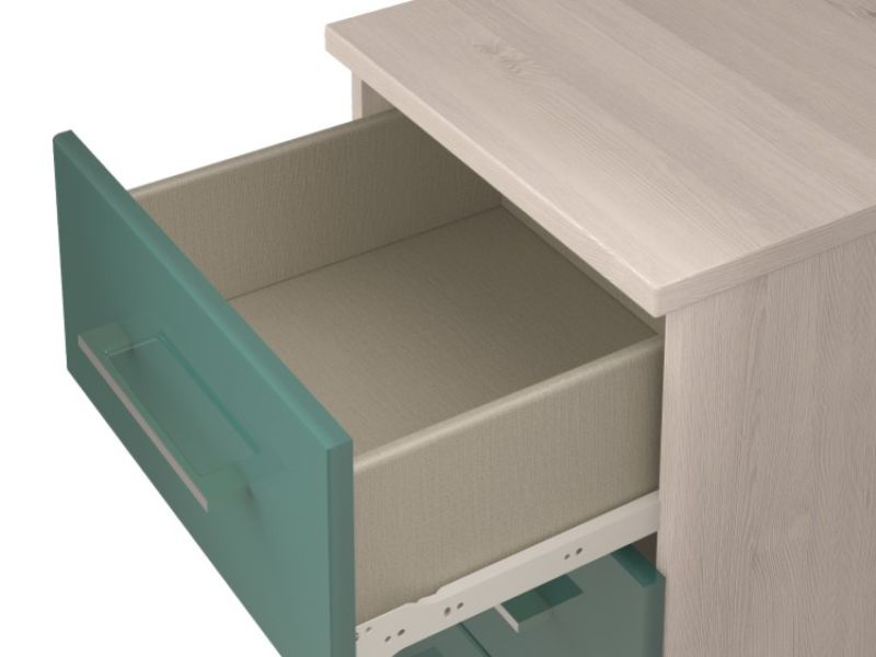 KT Halo Gloss Lagoon 1 Drawer Bedside Pod Chest