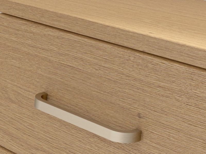 KT Deco Oak 2 Drawer Bedside Pod Chest