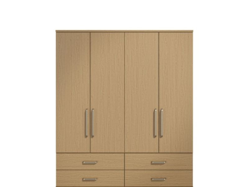 KT Deco Oak 4 Door Gents Wardrobe