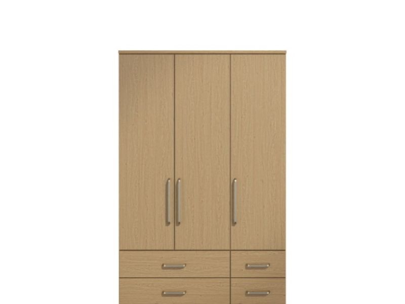 KT Deco Oak 3 Door Gents Wardrobe