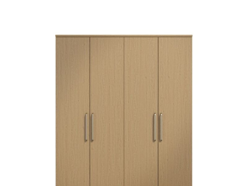 KT Deco Oak 4 Door Wardrobe