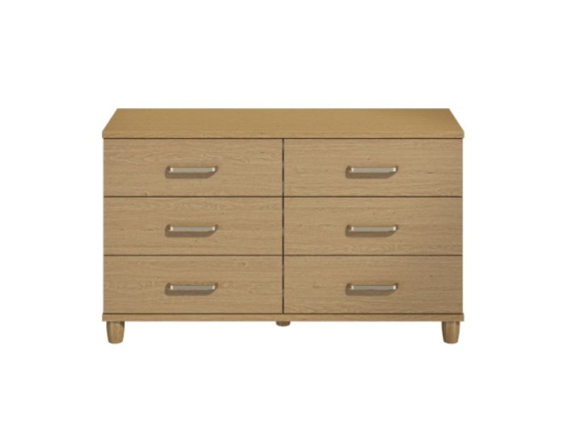 KT Deco Oak 6 Drawer Chest
