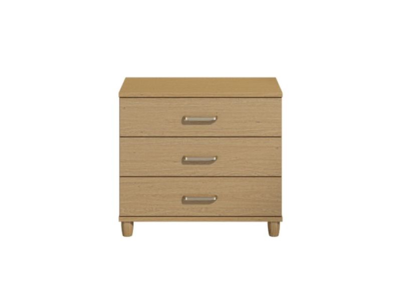 KT Deco Oak 3 Drawer Large Chest