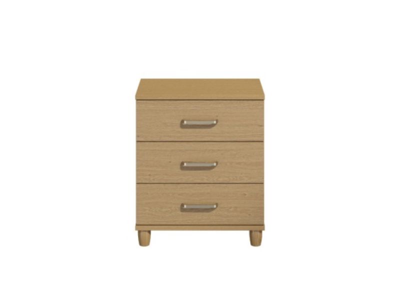 KT Deco Oak 3 Drawer Wide Chest
