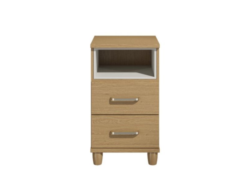 KT Deco Oak 2 Drawer Bedside Pod Chest
