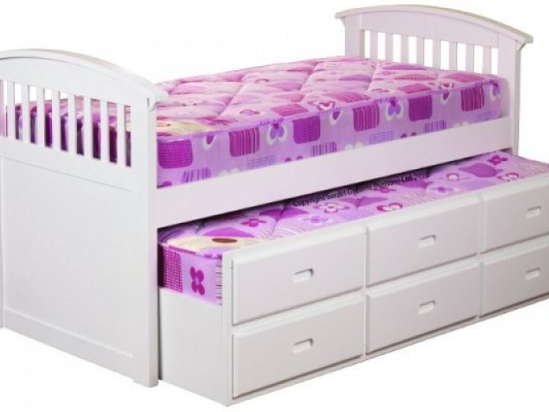 Sweet Dreams Ruby White Wooden Captains Bed