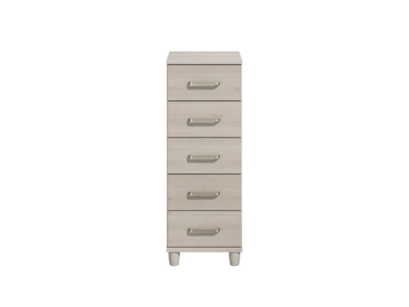 KT Deco Elm 5 Drawer Narrow Chest