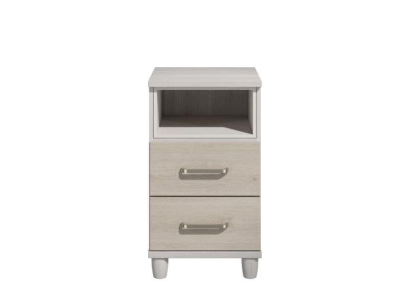 KT Deco Elm 2 Drawer Bedside Pod Chest