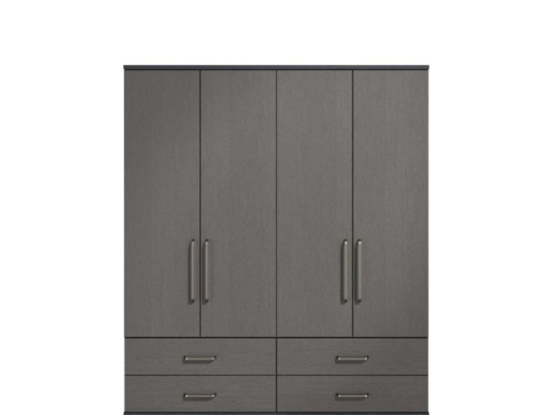 KT Deco Black And Graphite 4 Door Gents Wardrobe
