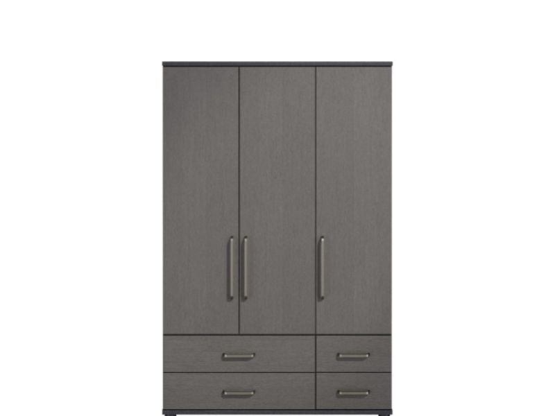 KT Deco Black And Graphite 3 Door Gents Wardrobe
