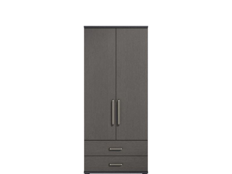KT Deco Black And Graphite 2 Door Gents Wardrobe