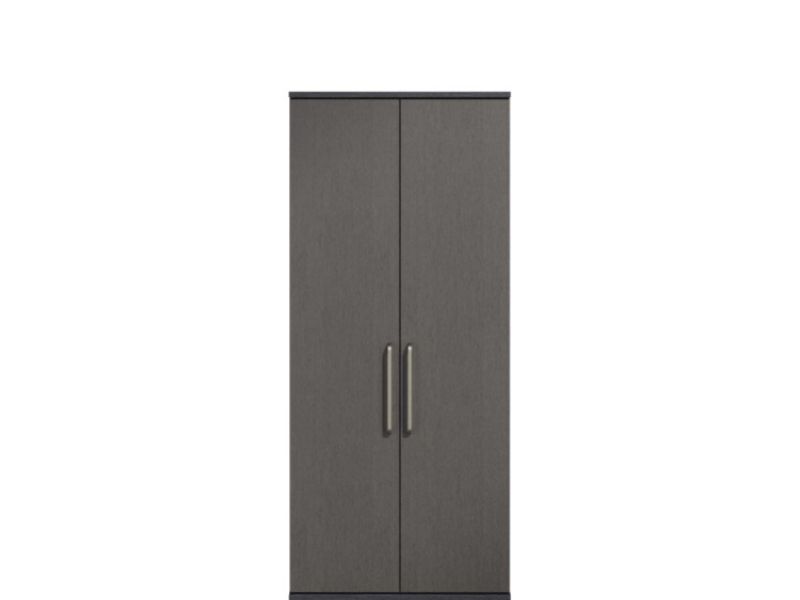 KT Deco Black And Graphite 2 Door Wardrobe