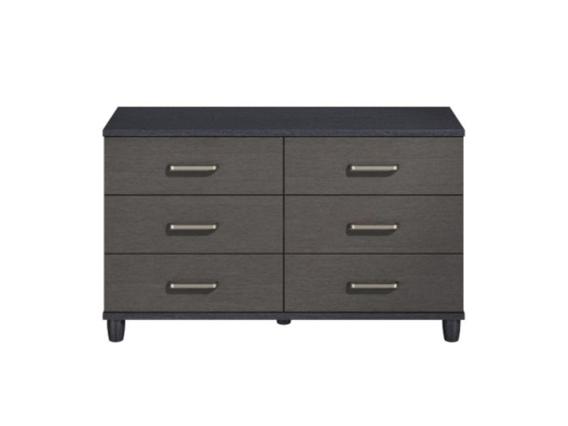 KT Deco Black And Graphite 6 Drawer Chest