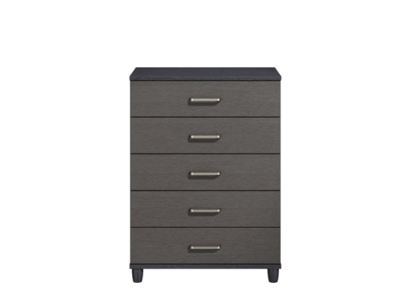 KT Deco Black And Graphite 5 Drawer Large Chest