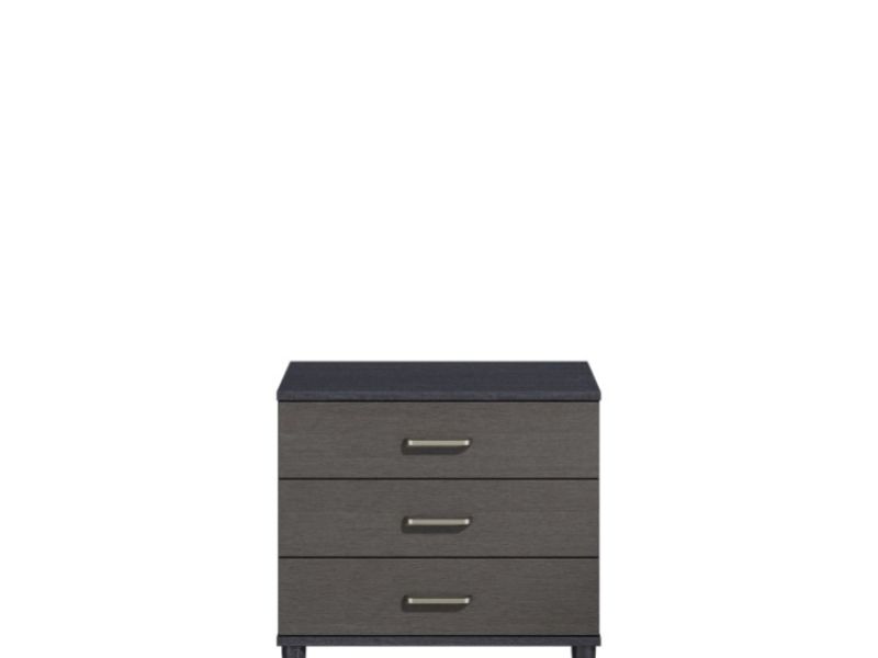 KT Deco Black And Graphite 3 Drawer Large Chest
