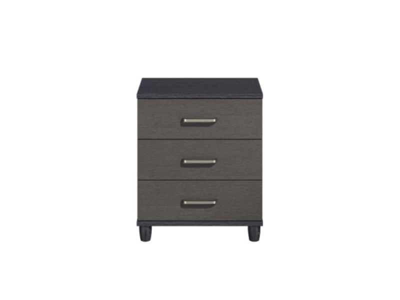KT Deco Black And Graphite 3 Drawer Wide Chest