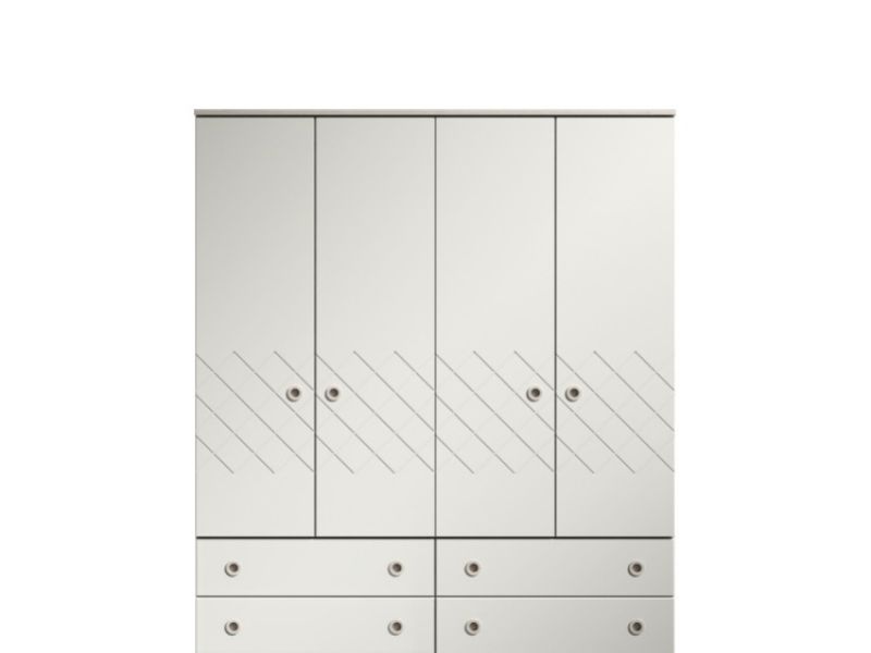 KT Geo White 4 Door Gents Wardrobe