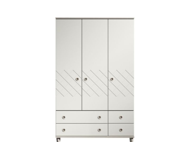 KT Geo White 3 Door Gents Wardrobe