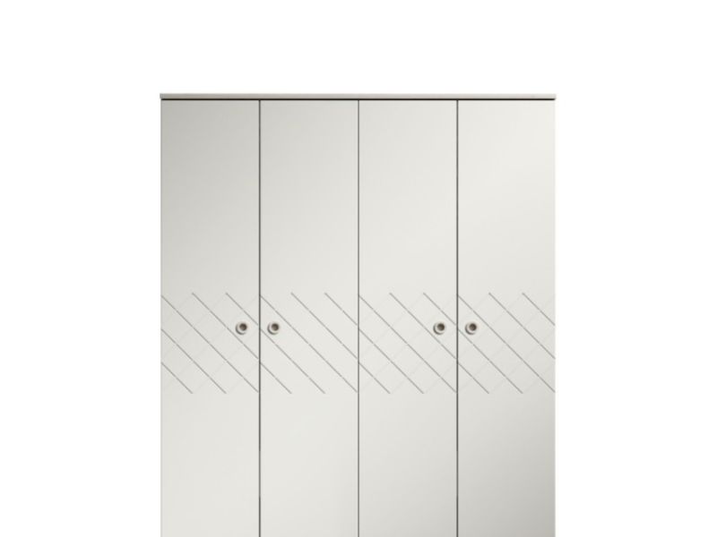 KT Geo White 4 Door Wardrobe