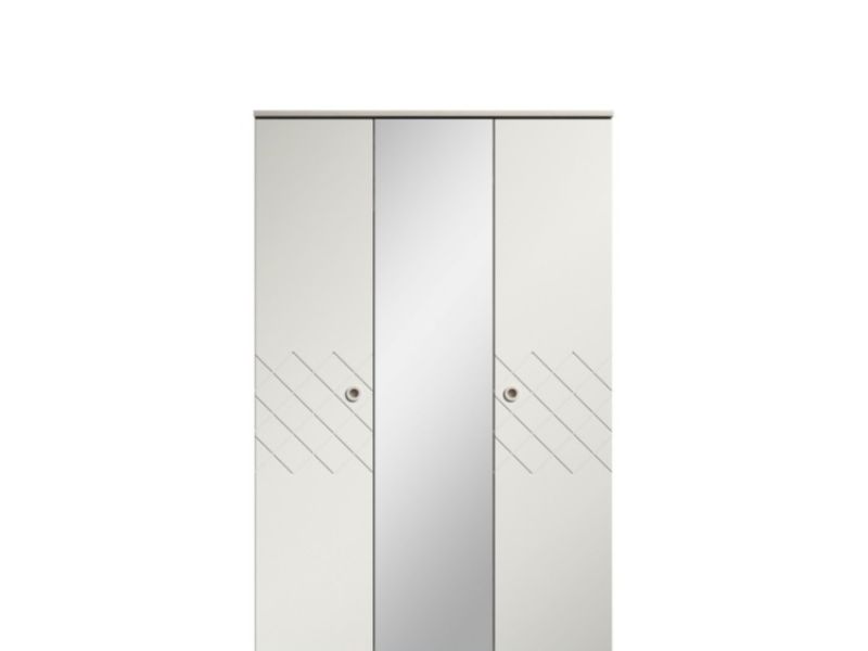 KT Geo White 3 Door Mirrored Wardrobe