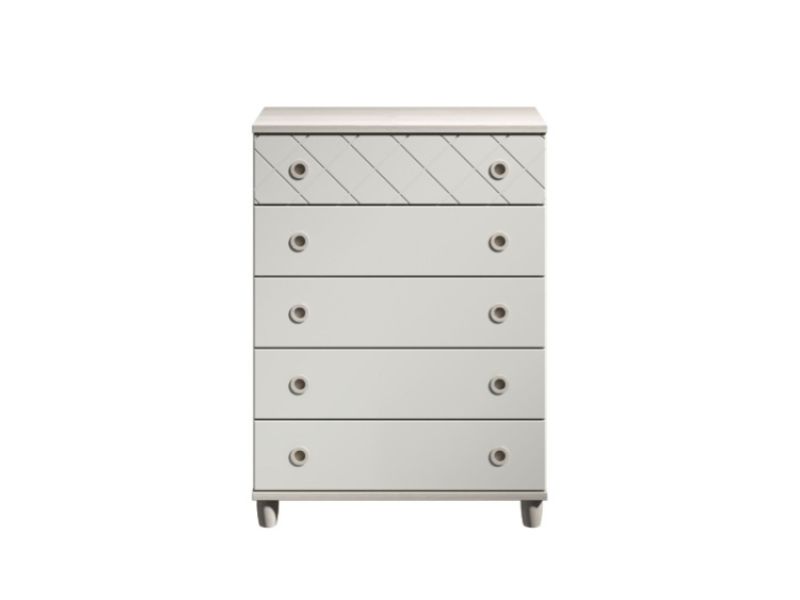 KT Geo White 5 Drawer Large Chest